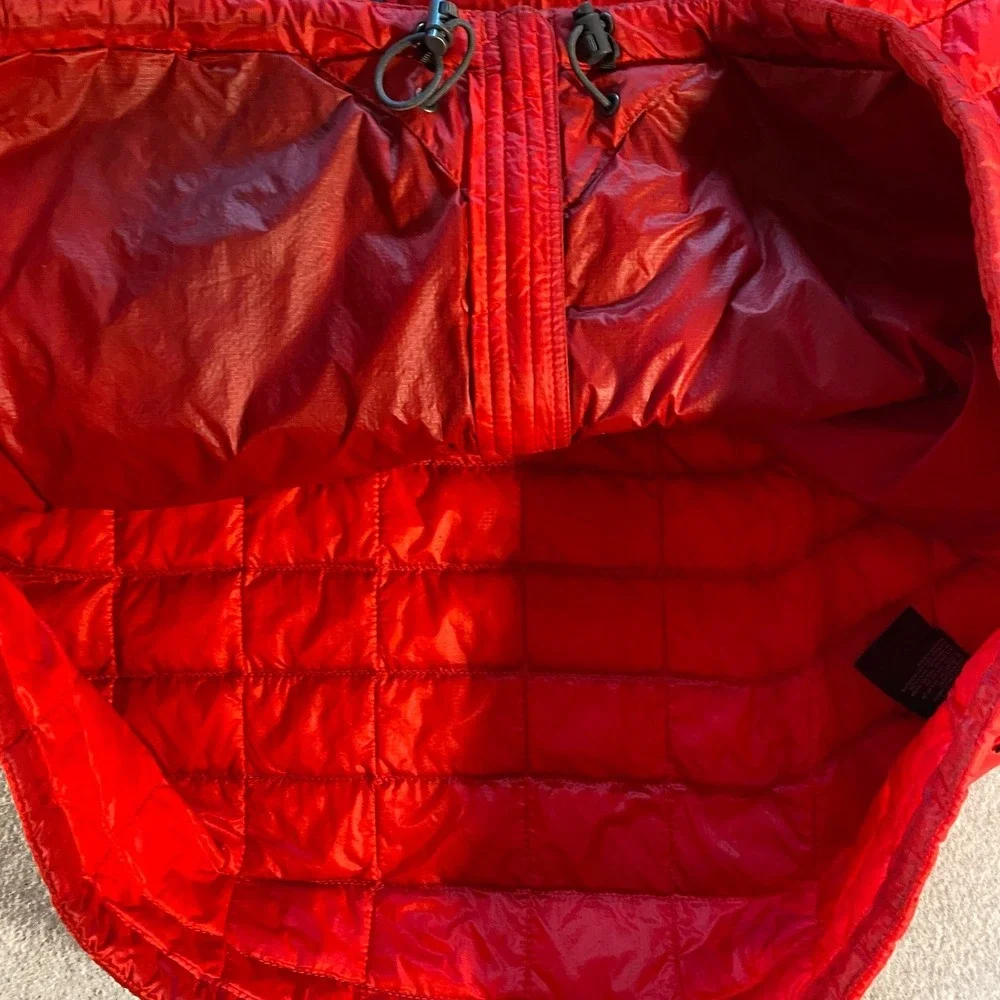 The North Face Mens Thermoball Eco Jacket Red Quilted Puffer Full Zip Large L